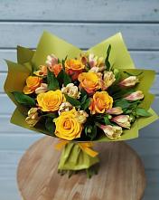Букет цветов из:  Альстромерии и Розы #REPLACE_PRED# Новоивановской