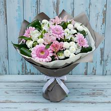 Букет цветов из:  Герберы, Альстромерии и Хризантемы в Новоивановской