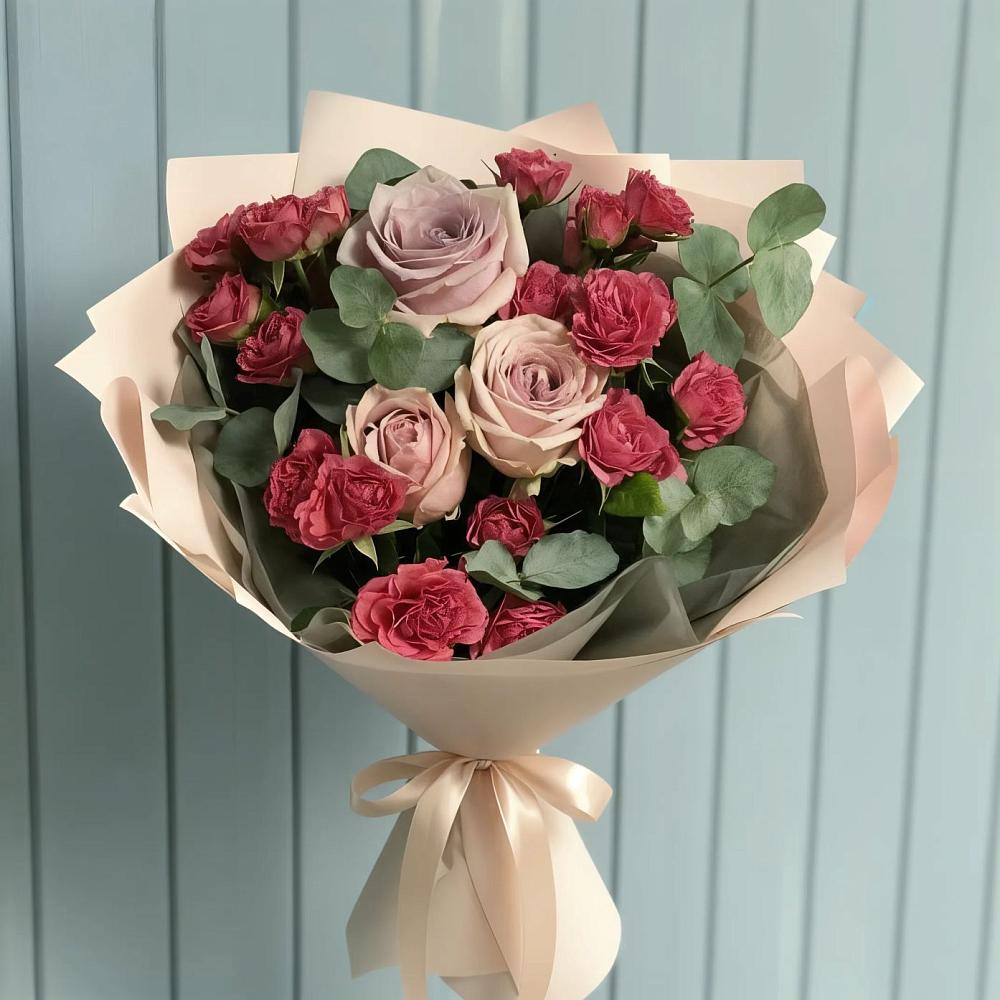 Букет цветов из: Гвоздики и Розы в Новоивановской