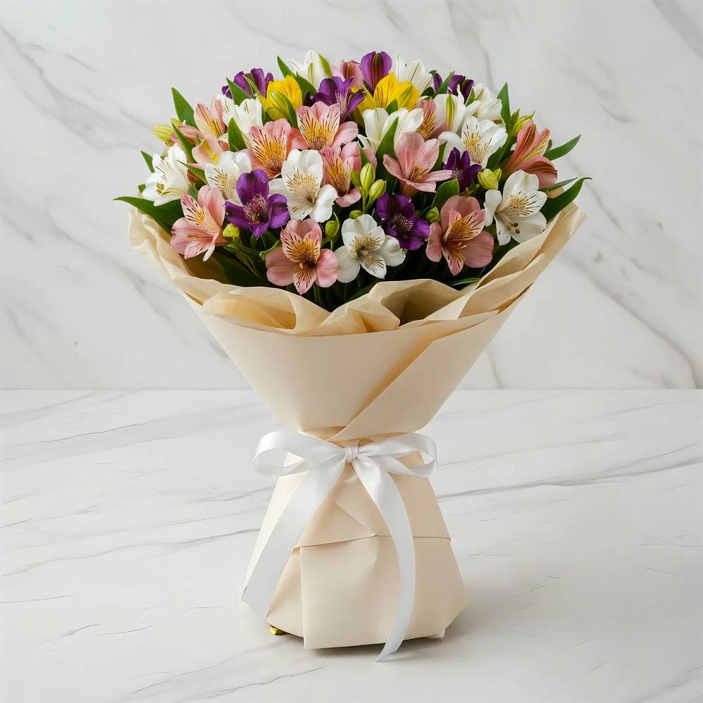 Букет цветов из: Альстромерии в Новоивановской