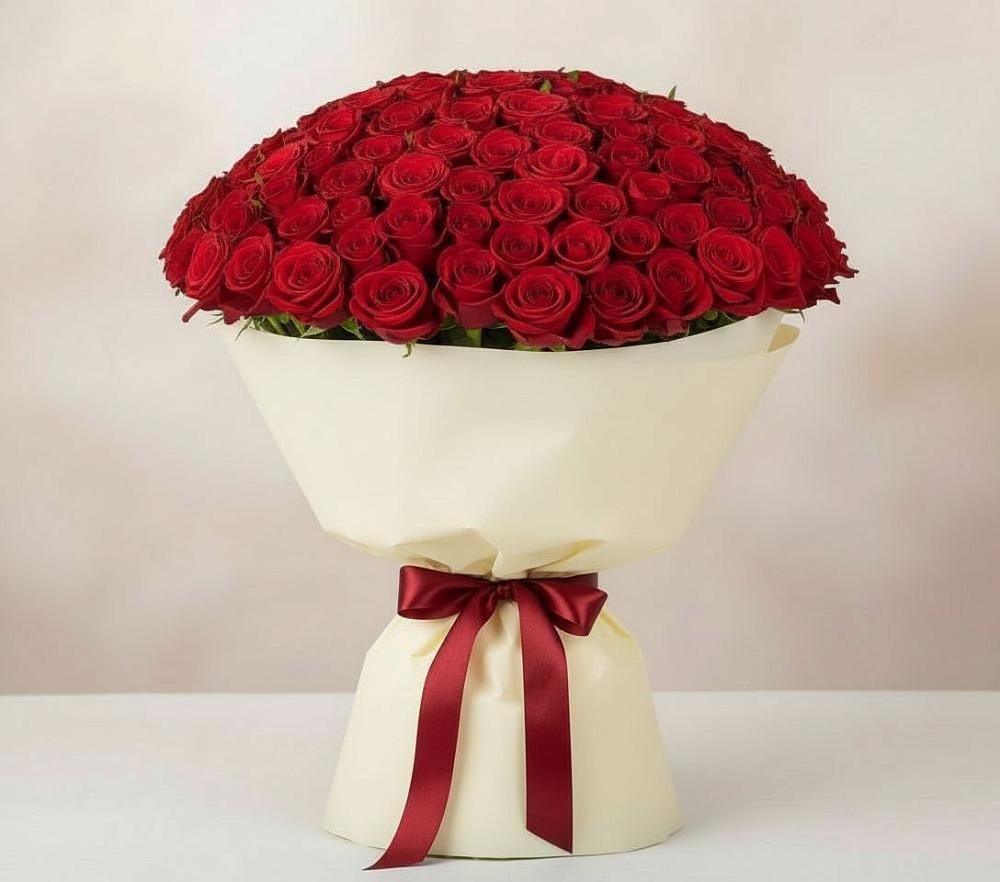Букет 101 Красная роза Милано в Новоивановской