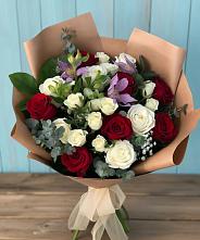 Букет цветов из:  Розы и Альстромерии в Новоивановской
