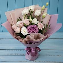 Букет цветов из:  Розы и Лизиантусы в Новоивановской