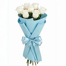 Букет 7 белых роз Проуд в Новоивановской