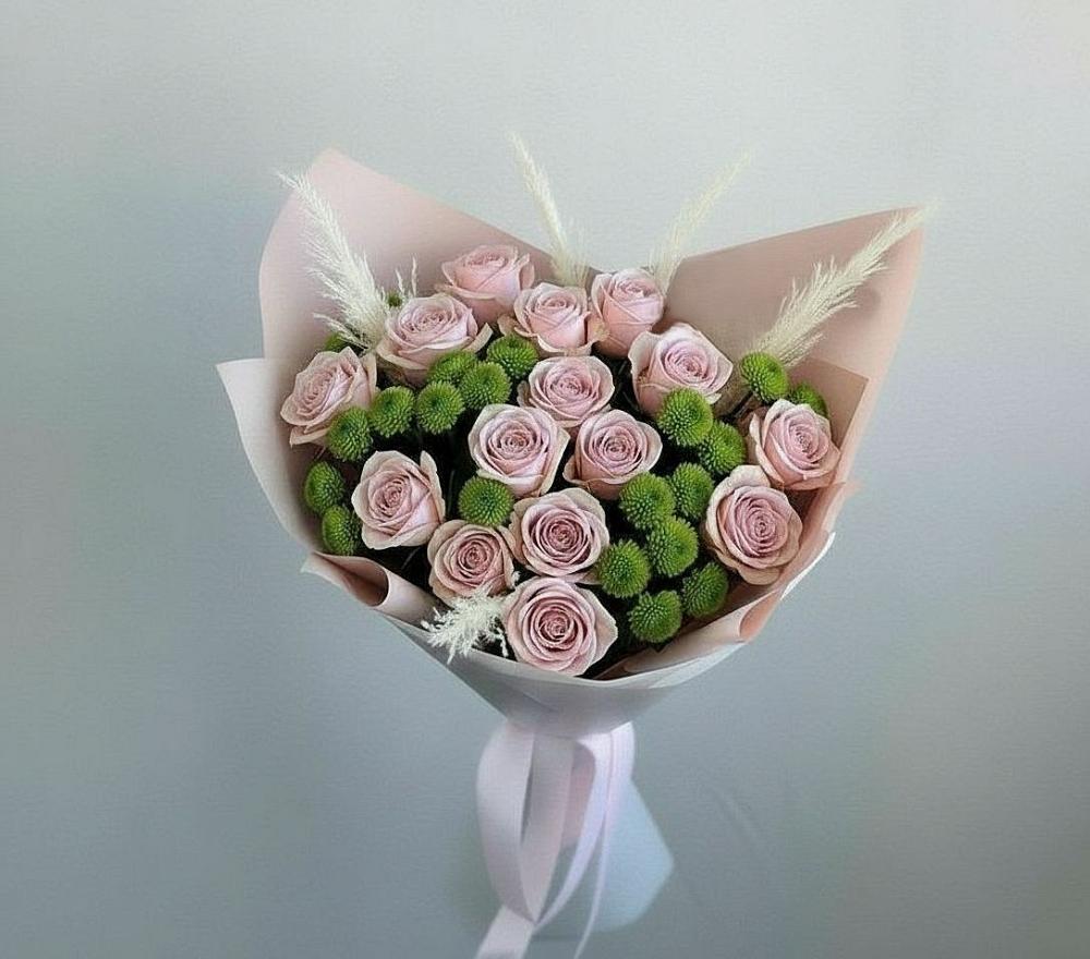 Букет цветов из: Розы и Хризантемы в Новоивановской