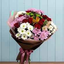 Букет цветов из:  Розы, Хризантемы и Альстромерии в Новоивановской