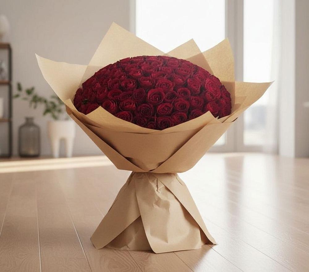 Букет 101 Красная роза в Новоивановской