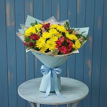 Букет цветов из:  Альстромерии и Хризантемы в Новоивановской