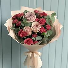 Букет цветов из:  Гвоздики и Розы в Новоивановской