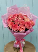 Букет 15 Розовых роз Равель в Новоивановской